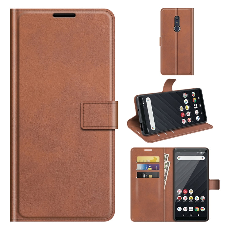 For Sony Xperia Ace II Retro Calf Pattern Buckle Card Wallet Left and Right Flip Phone Holster with Bracket Function