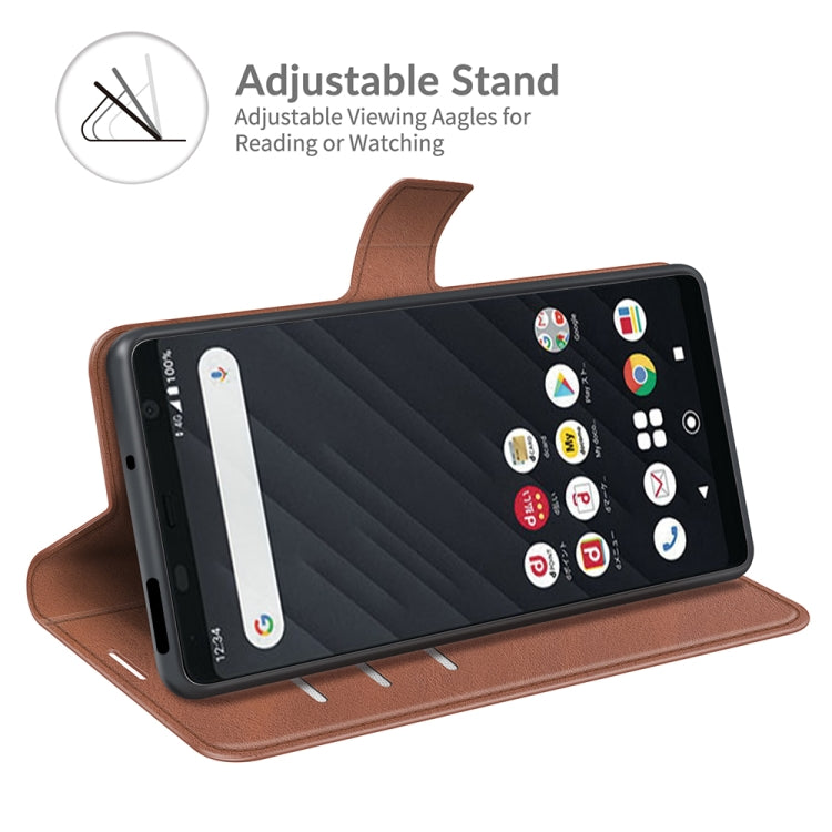 For Sony Xperia Ace II Retro Calf Pattern Buckle Card Wallet Left and Right Flip Phone Holster with Bracket Function