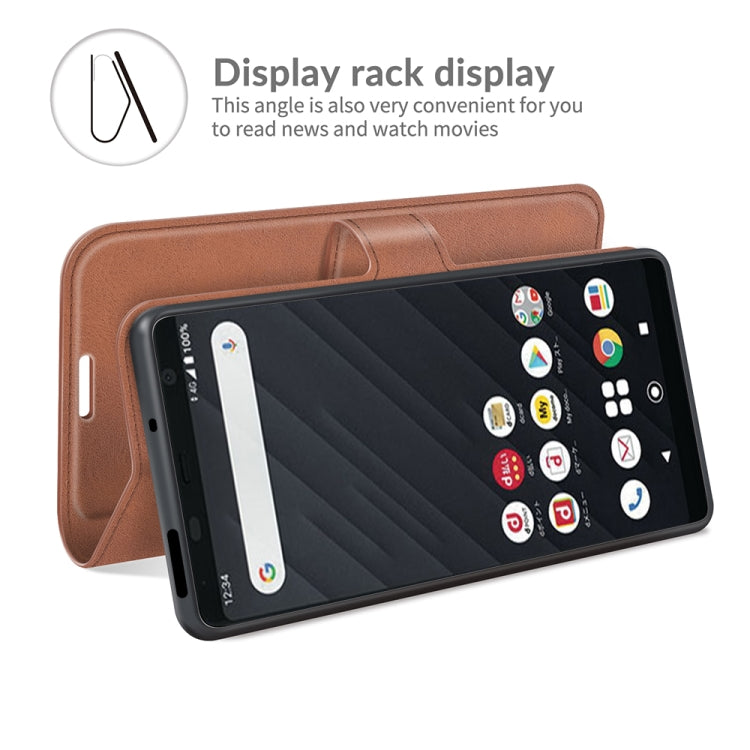 For Sony Xperia Ace II Retro Calf Pattern Buckle Card Wallet Left and Right Flip Phone Holster with Bracket Function