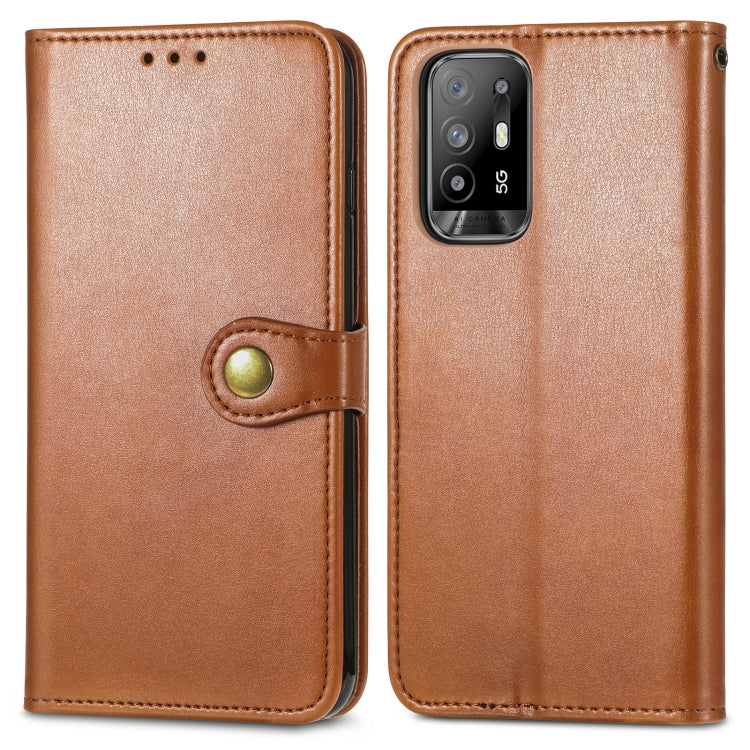 For OPPO A94 5G /F19 Pro+ 5G /Reno5 Z Solid Color Leather Buckle Phone Case with Lanyard & Photo Frame & Card Slot & Wallet & Stand Function