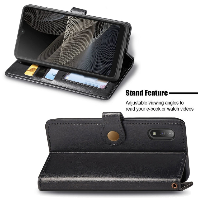 For Sony Xperia ACE II Solid Color Leather Buckle Phone Case with Lanyard & Photo Frame & Card Slot & Wallet & Stand Function