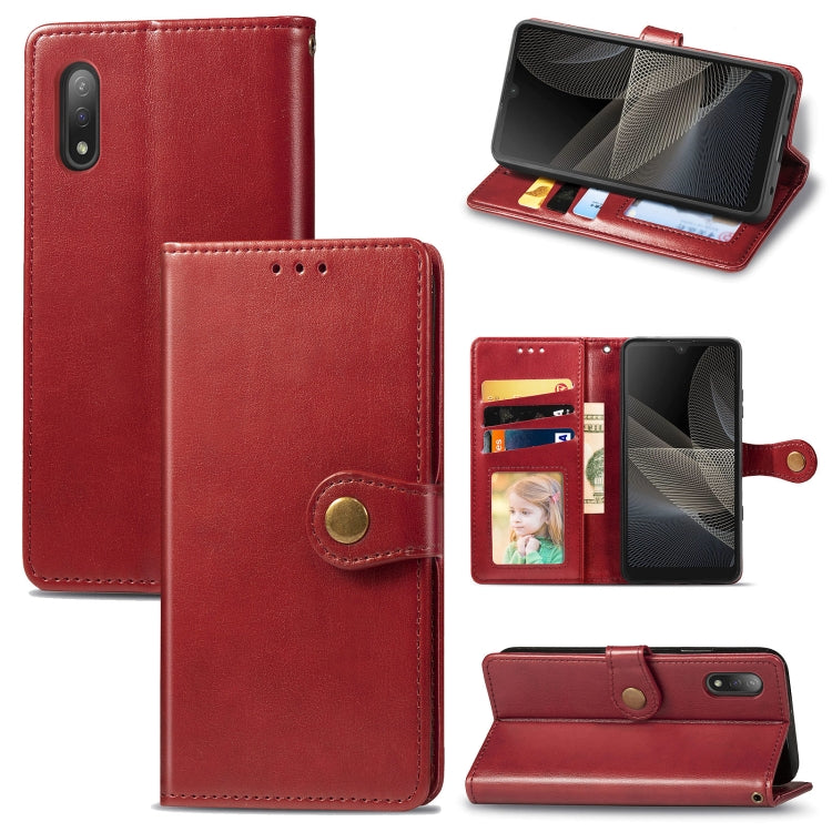 For Sony Xperia ACE II Solid Color Leather Buckle Phone Case with Lanyard & Photo Frame & Card Slot & Wallet & Stand Function