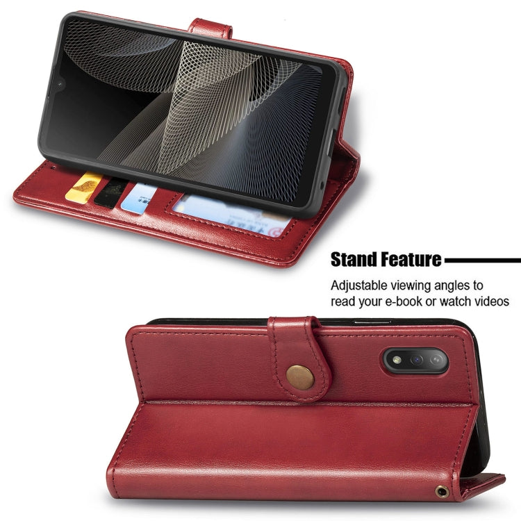 For Sony Xperia ACE II Solid Color Leather Buckle Phone Case with Lanyard & Photo Frame & Card Slot & Wallet & Stand Function