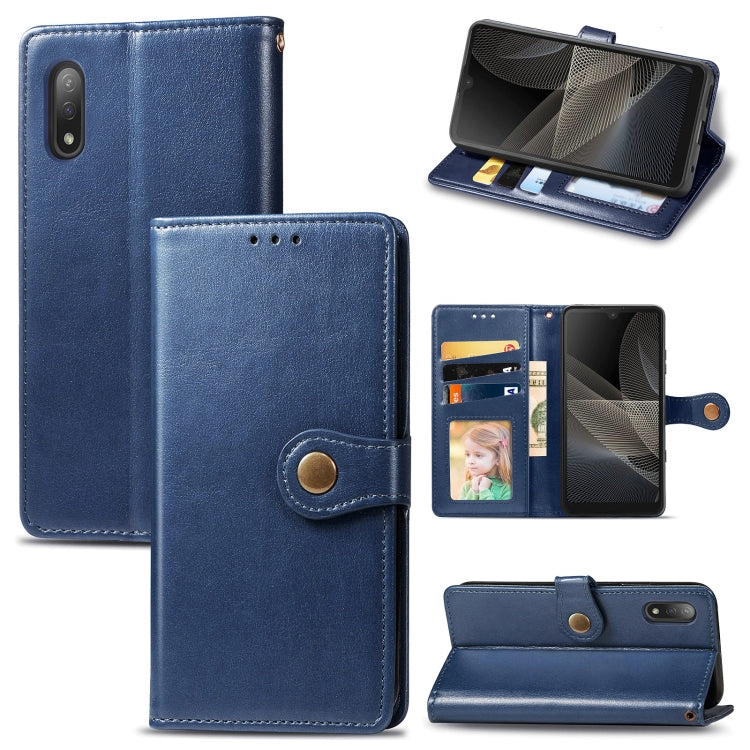 For Sony Xperia ACE II Solid Color Leather Buckle Phone Case with Lanyard & Photo Frame & Card Slot & Wallet & Stand Function