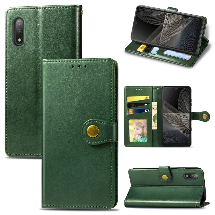 For Sony Xperia ACE II Solid Color Leather Buckle Phone Case with Lanyard & Photo Frame & Card Slot & Wallet & Stand Function