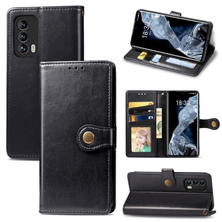 For Meizu 18 Solid Color Leather Buckle Phone Case with Lanyard & Photo Frame & Card Slot & Wallet & Stand Function