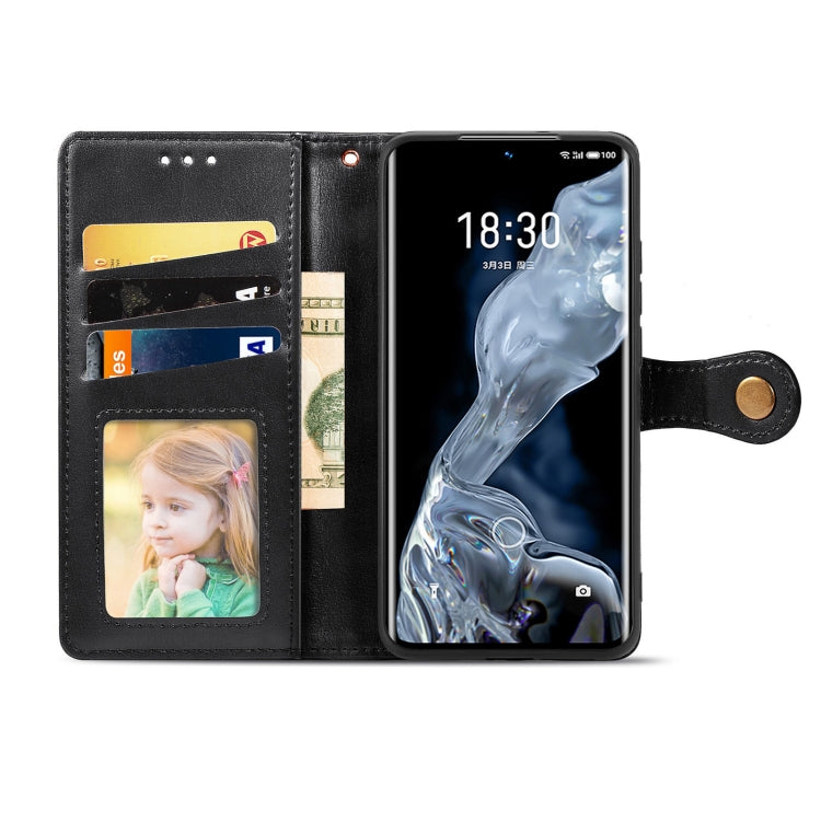 For Meizu 18 Solid Color Leather Buckle Phone Case with Lanyard & Photo Frame & Card Slot & Wallet & Stand Function