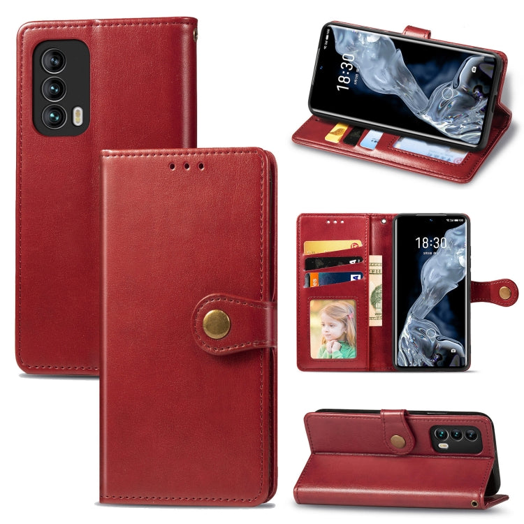 For Meizu 18 Solid Color Leather Buckle Phone Case with Lanyard & Photo Frame & Card Slot & Wallet & Stand Function