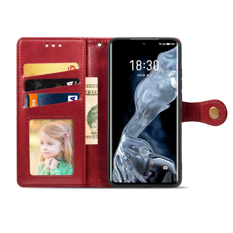 For Meizu 18 Solid Color Leather Buckle Phone Case with Lanyard & Photo Frame & Card Slot & Wallet & Stand Function