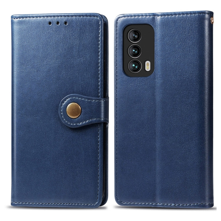 For Meizu 18 Solid Color Leather Buckle Phone Case with Lanyard & Photo Frame & Card Slot & Wallet & Stand Function