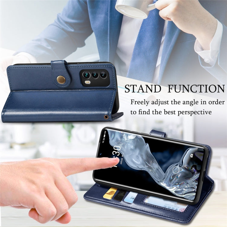 For Meizu 18 Solid Color Leather Buckle Phone Case with Lanyard & Photo Frame & Card Slot & Wallet & Stand Function