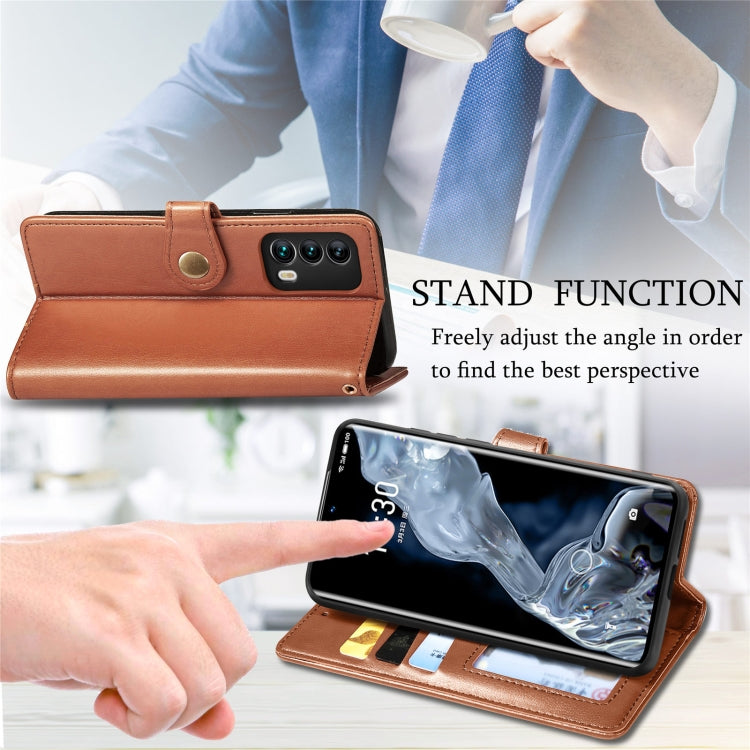 For Meizu 18 Solid Color Leather Buckle Phone Case with Lanyard & Photo Frame & Card Slot & Wallet & Stand Function