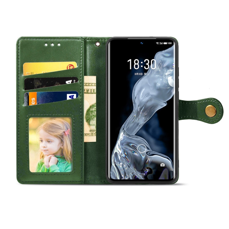 For Meizu 18 Solid Color Leather Buckle Phone Case with Lanyard & Photo Frame & Card Slot & Wallet & Stand Function