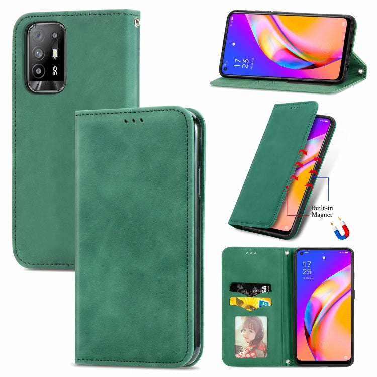 For OPPO A94 5G / A95 5G/F19 Pro+ /Reno5 Z Retro Skin Feel Business Magnetic Horizontal Flip Leather Case With Holder & Card Slots & Wallet & Photo Frame