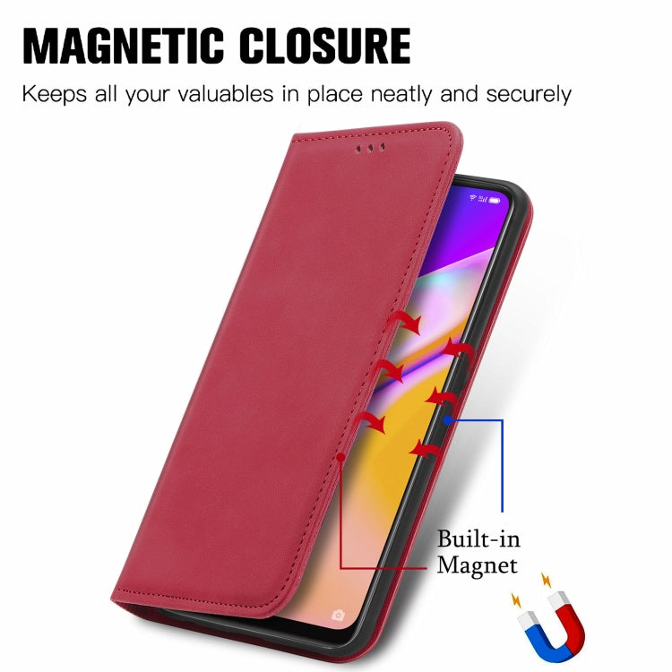 For OPPO A94 5G / A95 5G/F19 Pro+ /Reno5 Z Retro Skin Feel Business Magnetic Horizontal Flip Leather Case With Holder & Card Slots & Wallet & Photo Frame