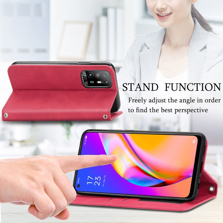 For OPPO A94 5G / A95 5G/F19 Pro+ /Reno5 Z Retro Skin Feel Business Magnetic Horizontal Flip Leather Case With Holder & Card Slots & Wallet & Photo Frame