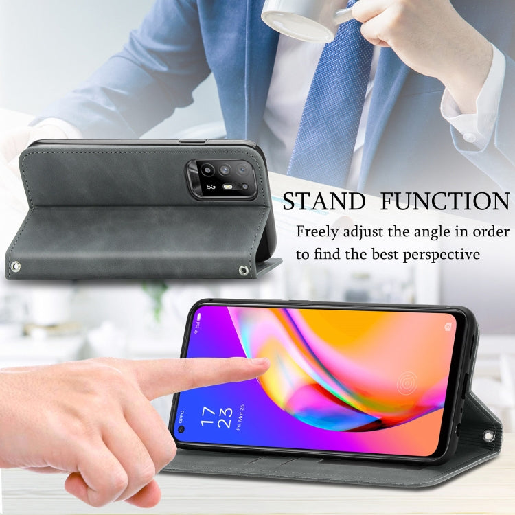 For OPPO A94 5G / A95 5G/F19 Pro+ /Reno5 Z Retro Skin Feel Business Magnetic Horizontal Flip Leather Case With Holder & Card Slots & Wallet & Photo Frame