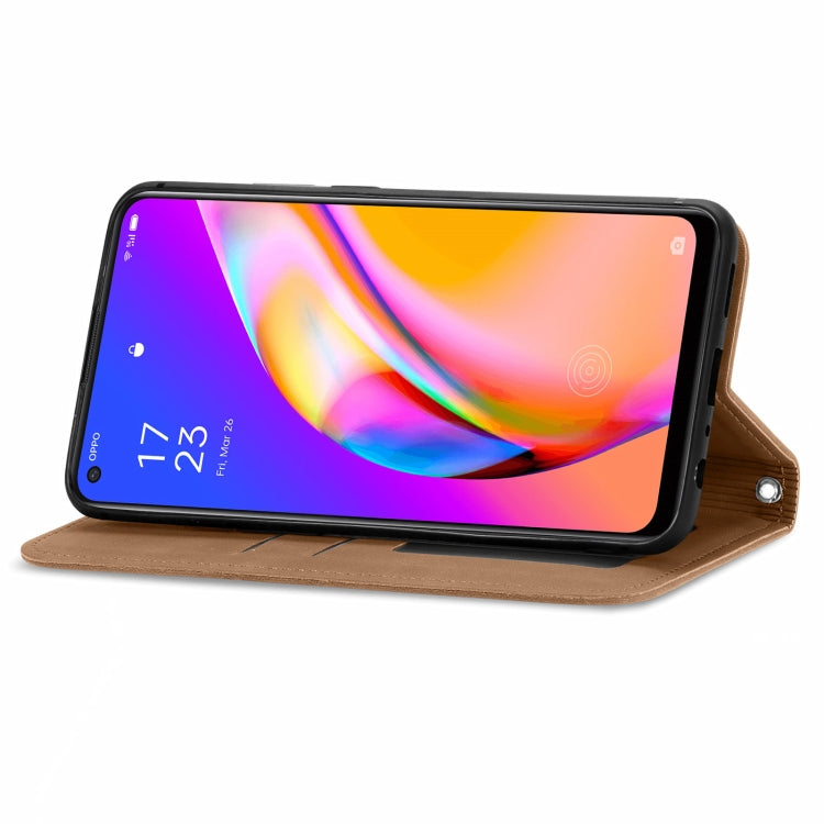 For OPPO A94 5G / A95 5G/F19 Pro+ /Reno5 Z Retro Skin Feel Business Magnetic Horizontal Flip Leather Case With Holder & Card Slots & Wallet & Photo Frame