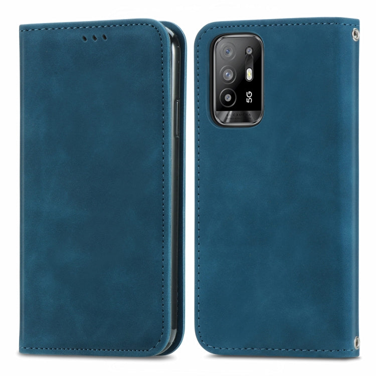 For OPPO A94 5G / A95 5G/F19 Pro+ /Reno5 Z Retro Skin Feel Business Magnetic Horizontal Flip Leather Case With Holder & Card Slots & Wallet & Photo Frame