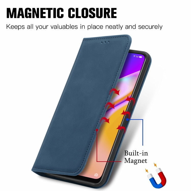 For OPPO A94 5G / A95 5G/F19 Pro+ /Reno5 Z Retro Skin Feel Business Magnetic Horizontal Flip Leather Case With Holder & Card Slots & Wallet & Photo Frame
