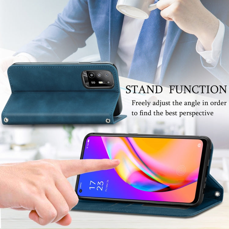 For OPPO A94 5G / A95 5G/F19 Pro+ /Reno5 Z Retro Skin Feel Business Magnetic Horizontal Flip Leather Case With Holder & Card Slots & Wallet & Photo Frame