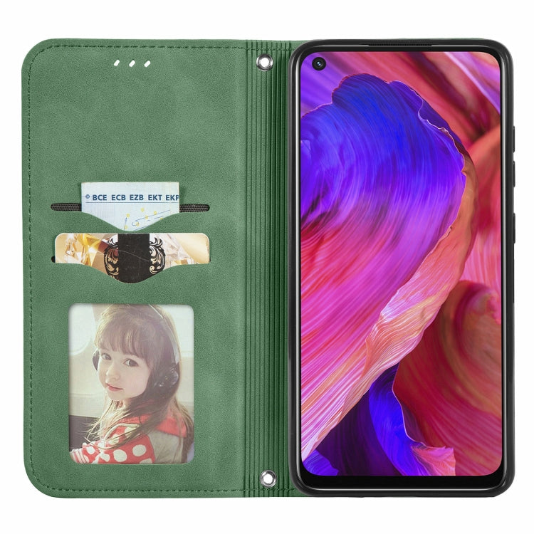 For OPPO A54 5G Retro Skin Feel Business Magnetic Horizontal Flip Leather Case With Holder & Card Slots & Wallet & Photo Frame