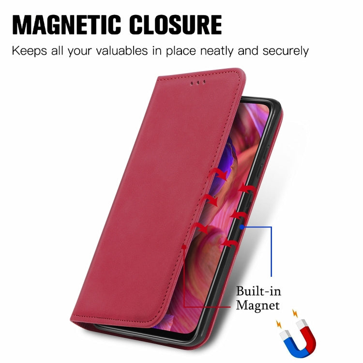 For OPPO A54 5G Retro Skin Feel Business Magnetic Horizontal Flip Leather Case With Holder & Card Slots & Wallet & Photo Frame