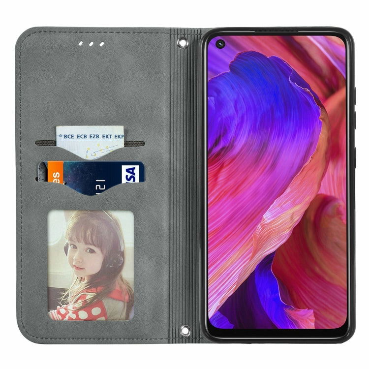 For OPPO A54 5G Retro Skin Feel Business Magnetic Horizontal Flip Leather Case With Holder & Card Slots & Wallet & Photo Frame
