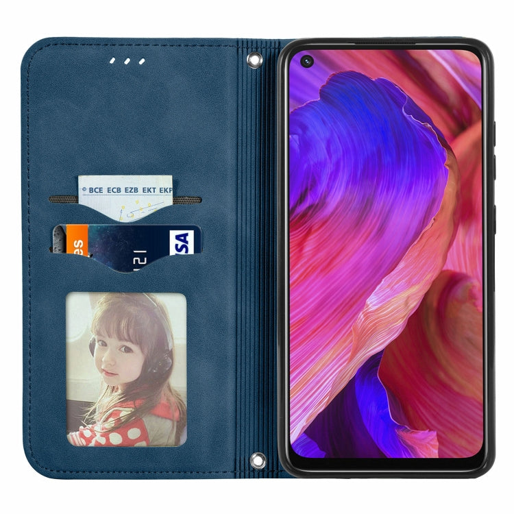 For OPPO A54 5G Retro Skin Feel Business Magnetic Horizontal Flip Leather Case With Holder & Card Slots & Wallet & Photo Frame