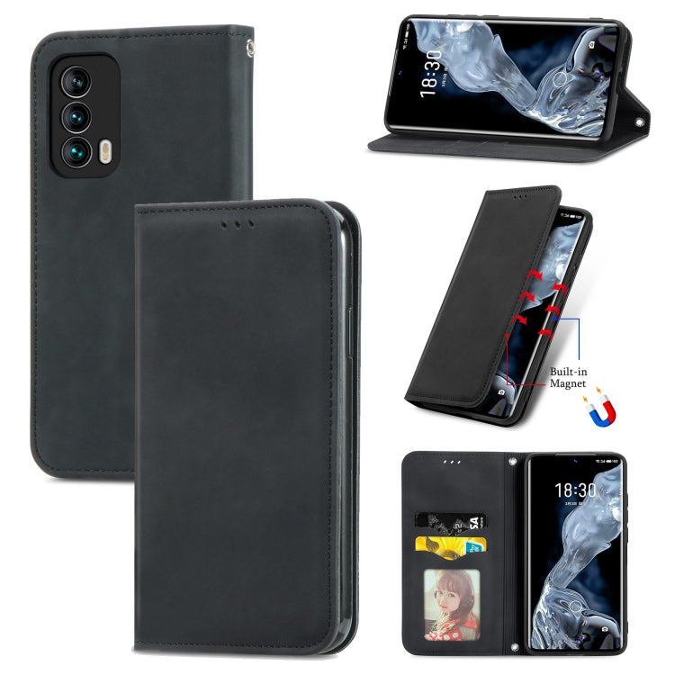 For Meizu 18 Retro Skin Feel Business Magnetic Horizontal Flip Leather Case With Holder & Card Slots & Wallet & Photo Frame