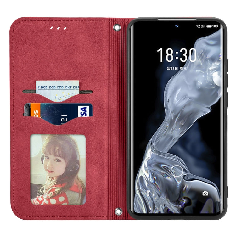 For Meizu 18 Retro Skin Feel Business Magnetic Horizontal Flip Leather Case With Holder & Card Slots & Wallet & Photo Frame