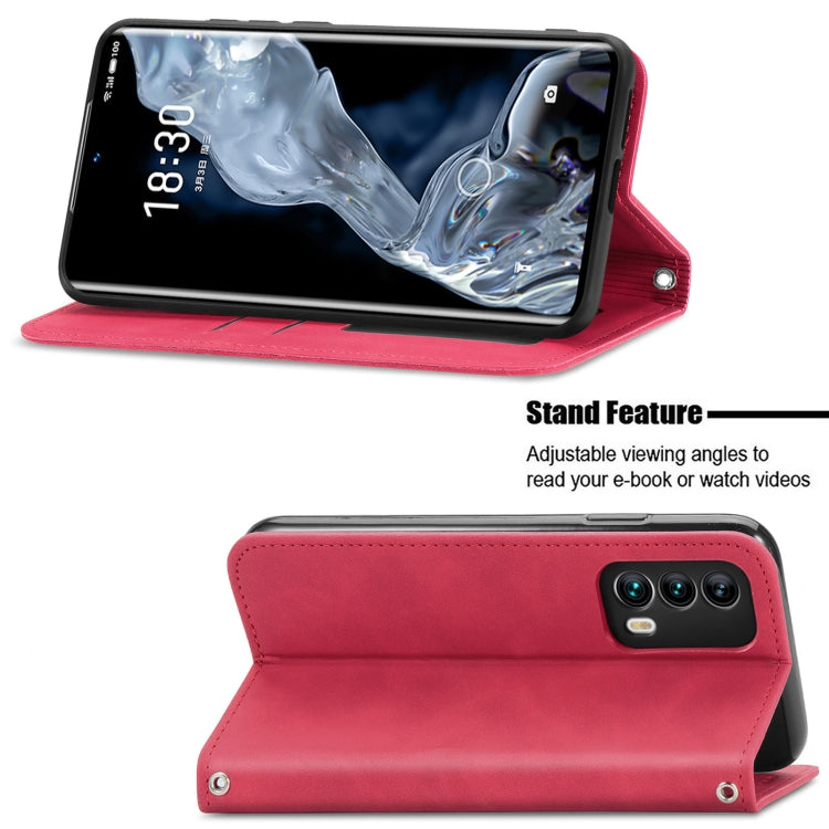 For Meizu 18 Retro Skin Feel Business Magnetic Horizontal Flip Leather Case With Holder & Card Slots & Wallet & Photo Frame