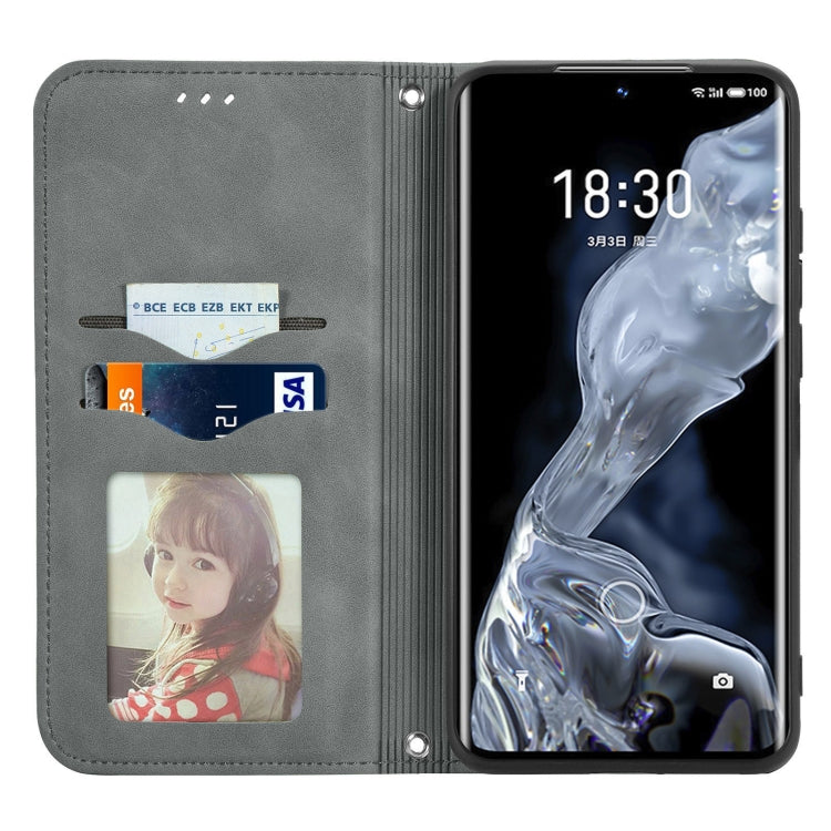 For Meizu 18 Retro Skin Feel Business Magnetic Horizontal Flip Leather Case With Holder & Card Slots & Wallet & Photo Frame