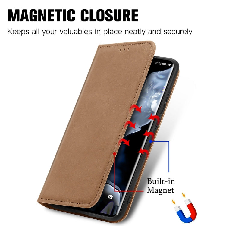 For Meizu 18 Retro Skin Feel Business Magnetic Horizontal Flip Leather Case With Holder & Card Slots & Wallet & Photo Frame