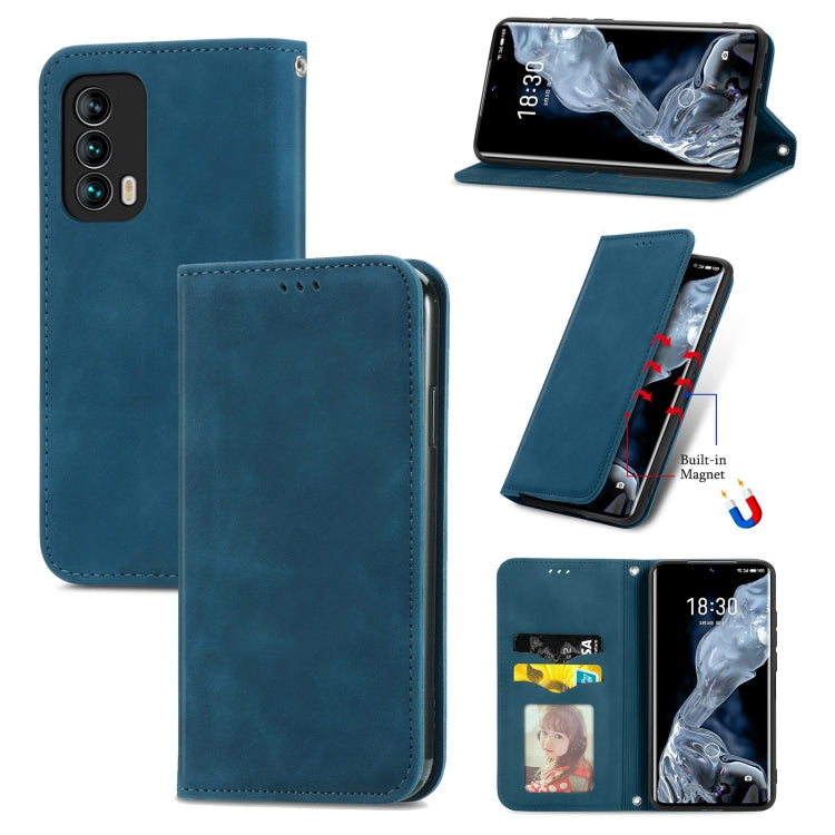 For Meizu 18 Retro Skin Feel Business Magnetic Horizontal Flip Leather Case With Holder & Card Slots & Wallet & Photo Frame