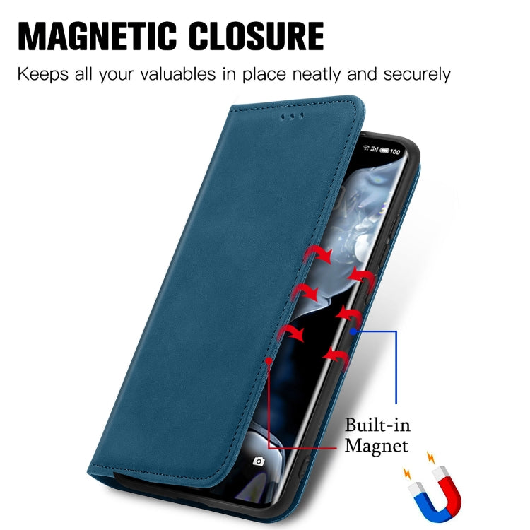 For Meizu 18 Retro Skin Feel Business Magnetic Horizontal Flip Leather Case With Holder & Card Slots & Wallet & Photo Frame