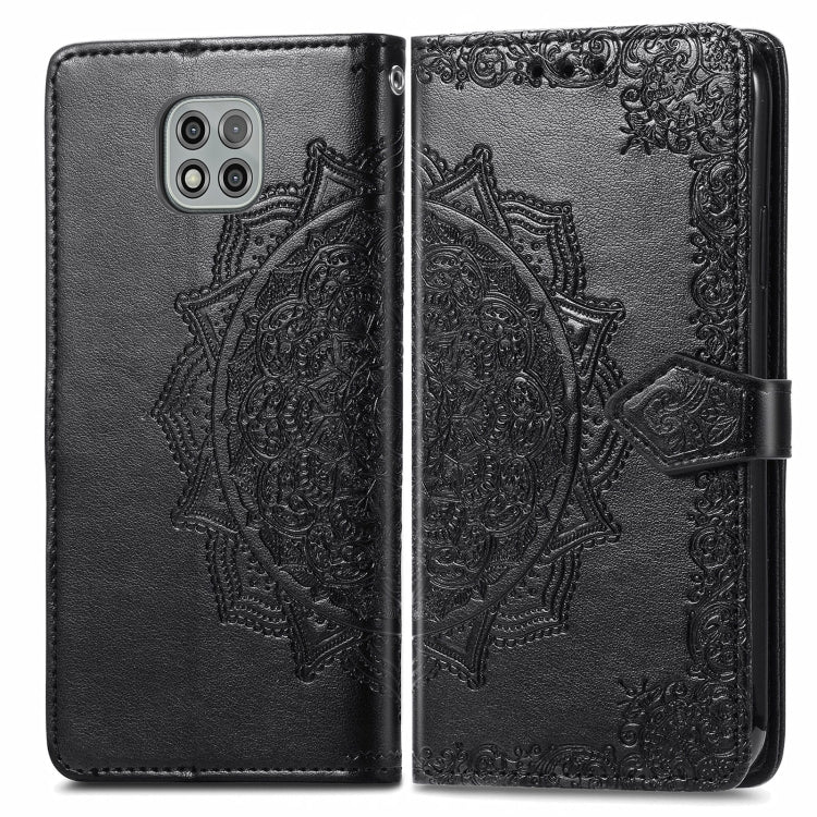 For Motorola Moto G Power 2021 Mandala Flower Embossed Horizontal Flip Leather Case with Holder & Three Card Slots & Wallet & Lanyard