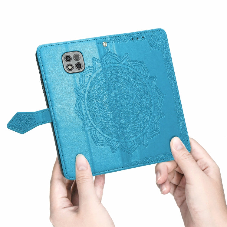 For Motorola Moto G Power 2021 Mandala Flower Embossed Horizontal Flip Leather Case with Holder & Three Card Slots & Wallet & Lanyard