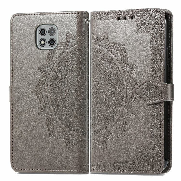 For Motorola Moto G Power 2021 Mandala Flower Embossed Horizontal Flip Leather Case with Holder & Three Card Slots & Wallet & Lanyard