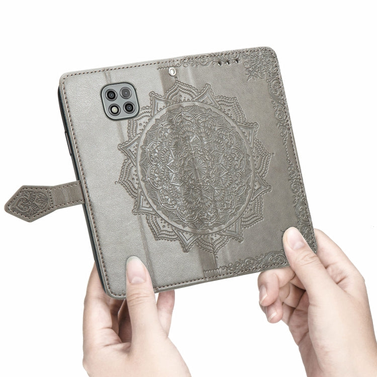 For Motorola Moto G Power 2021 Mandala Flower Embossed Horizontal Flip Leather Case with Holder & Three Card Slots & Wallet & Lanyard