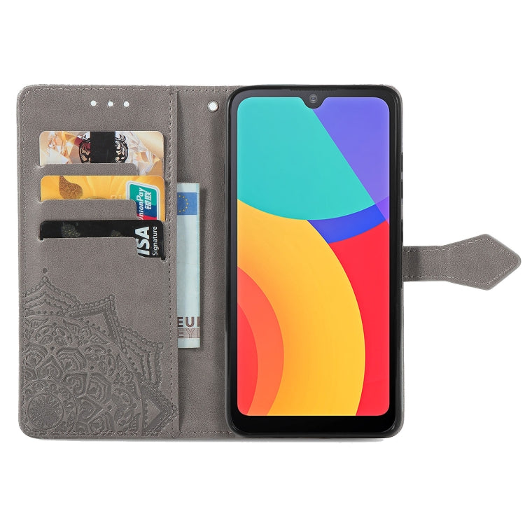 For Alcatel 1L 2021 Mandala Flower Embossed Horizontal Flip Leather Case with Holder & Three Card Slots & Wallet & Lanyard