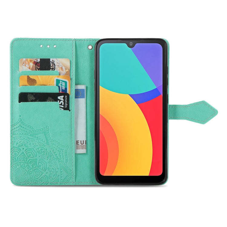 For Alcatel 1L 2021 Mandala Flower Embossed Horizontal Flip Leather Case with Holder & Three Card Slots & Wallet & Lanyard