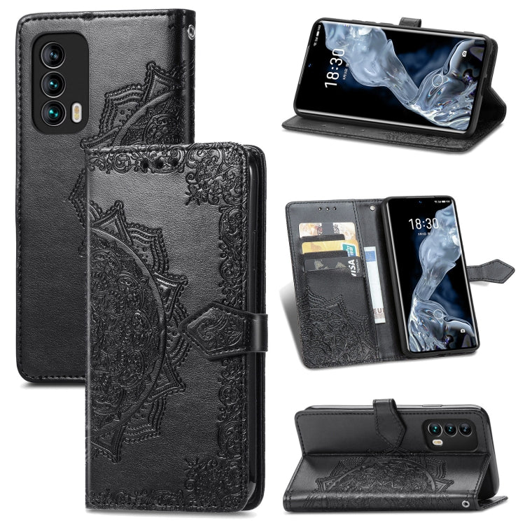 For Meizu 18 Mandala Flower Embossed Horizontal Flip Leather Case with Holder & Three Card Slots & Wallet & Lanyard