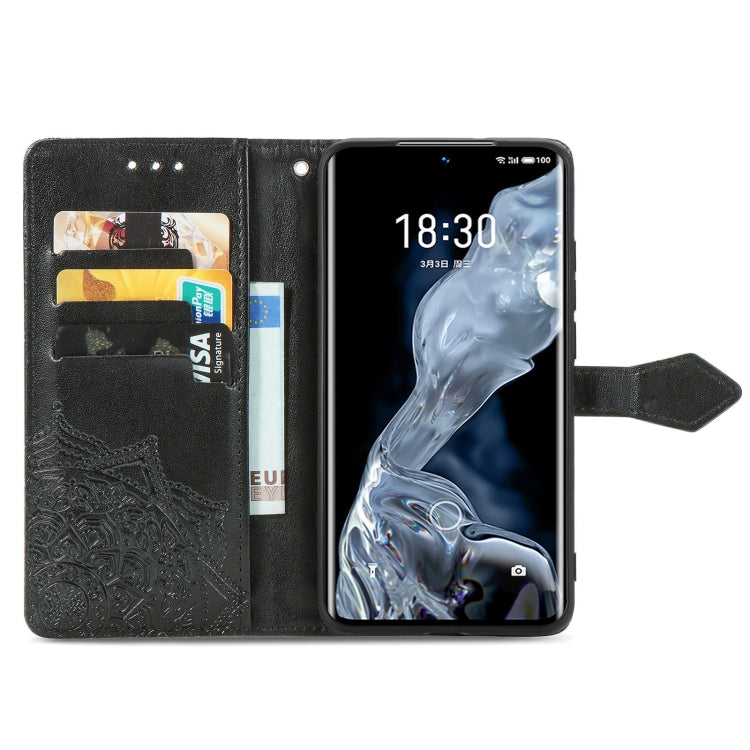 For Meizu 18 Mandala Flower Embossed Horizontal Flip Leather Case with Holder & Three Card Slots & Wallet & Lanyard