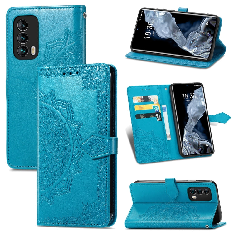 For Meizu 18 Mandala Flower Embossed Horizontal Flip Leather Case with Holder & Three Card Slots & Wallet & Lanyard