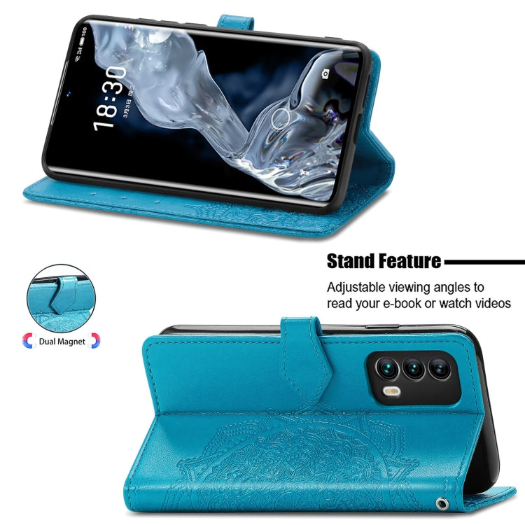 For Meizu 18 Mandala Flower Embossed Horizontal Flip Leather Case with Holder & Three Card Slots & Wallet & Lanyard