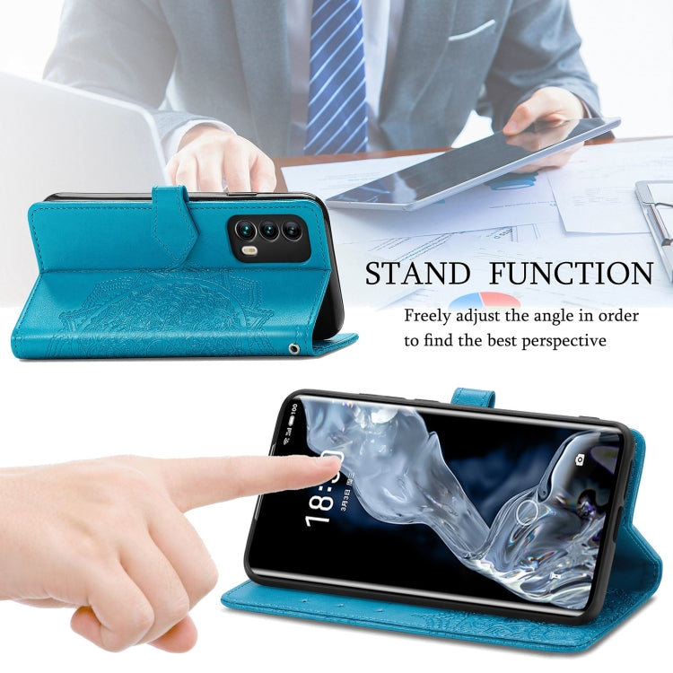 For Meizu 18 Mandala Flower Embossed Horizontal Flip Leather Case with Holder & Three Card Slots & Wallet & Lanyard