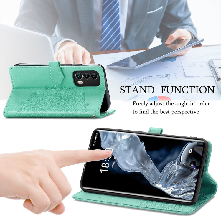 For Meizu 18 Mandala Flower Embossed Horizontal Flip Leather Case with Holder & Three Card Slots & Wallet & Lanyard