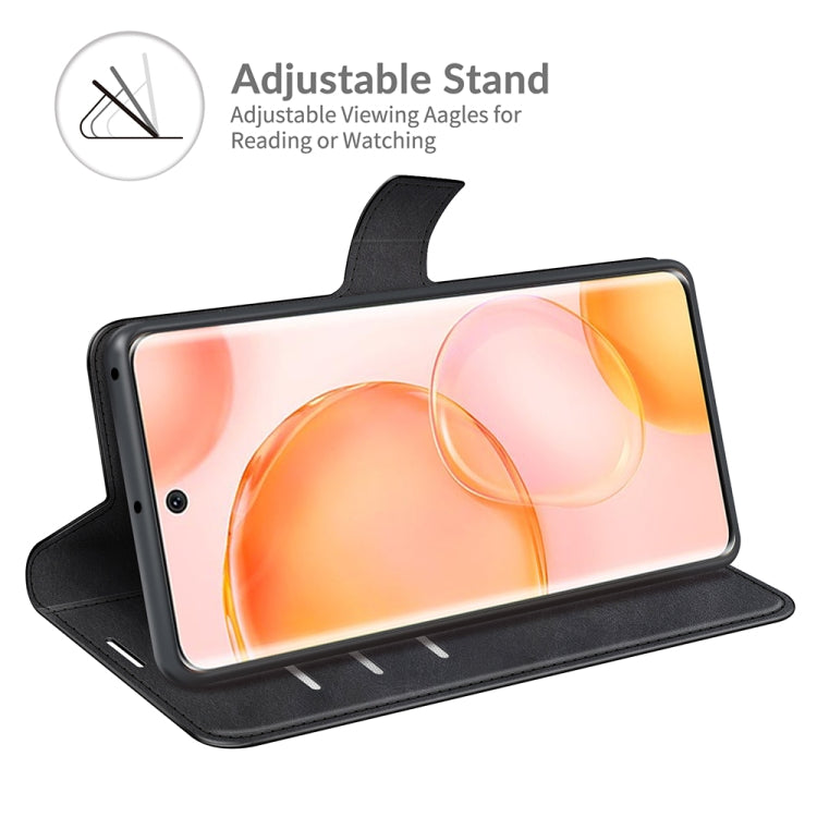 Retro Calf Pattern Buckle Card Wallet Left and Right Flip Phone Holster with Bracket Function For Honor 50