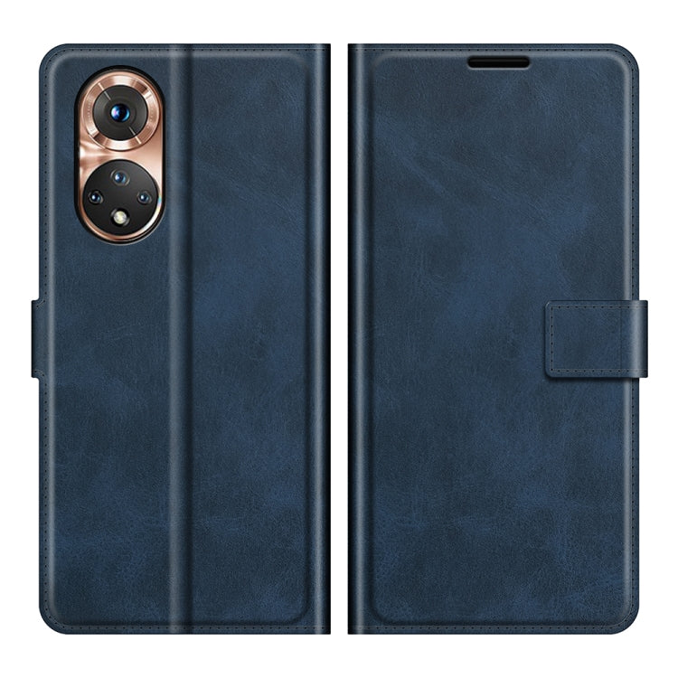 Retro Calf Pattern Buckle Card Wallet Left and Right Flip Phone Holster with Bracket Function For Honor 50